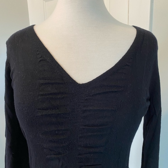 Express Black V-Neck Sweater Sz. Small. Beautiful and form-fitting. - Picture 3 of 8